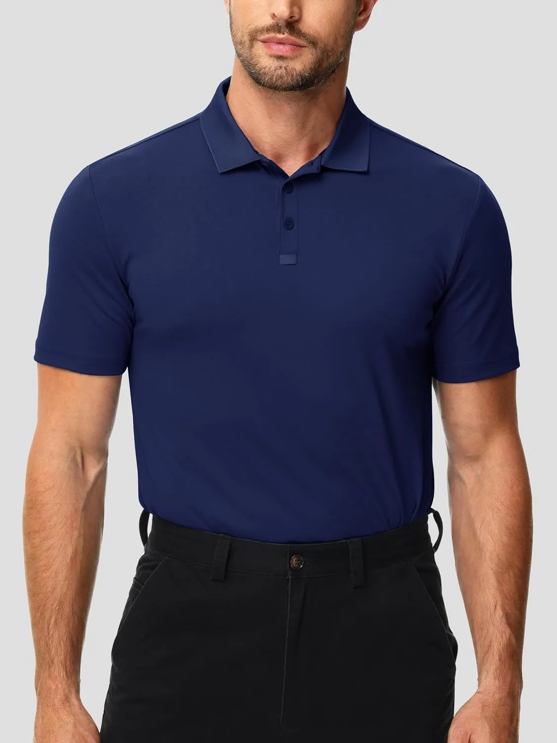 3 Pack Polo Shirts for Men Golf Performance Moisture Wicking Breathable Athletic Polyester Work Sport Polos