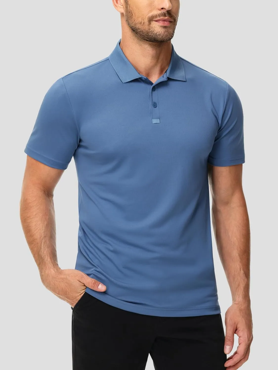 3 Pack Polo Shirts for Men Golf Performance Moisture Wicking Breathable Athletic Polyester Work Sport Polos