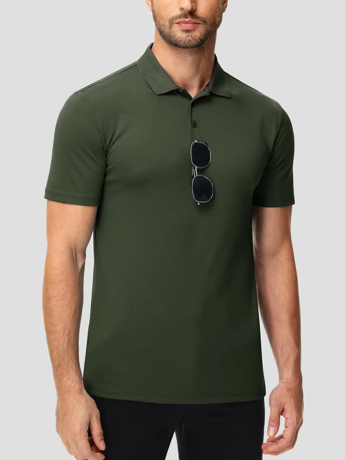 3 Pack Polo Shirts for Men Golf Performance Moisture Wicking Breathable Athletic Polyester Work Sport Polos