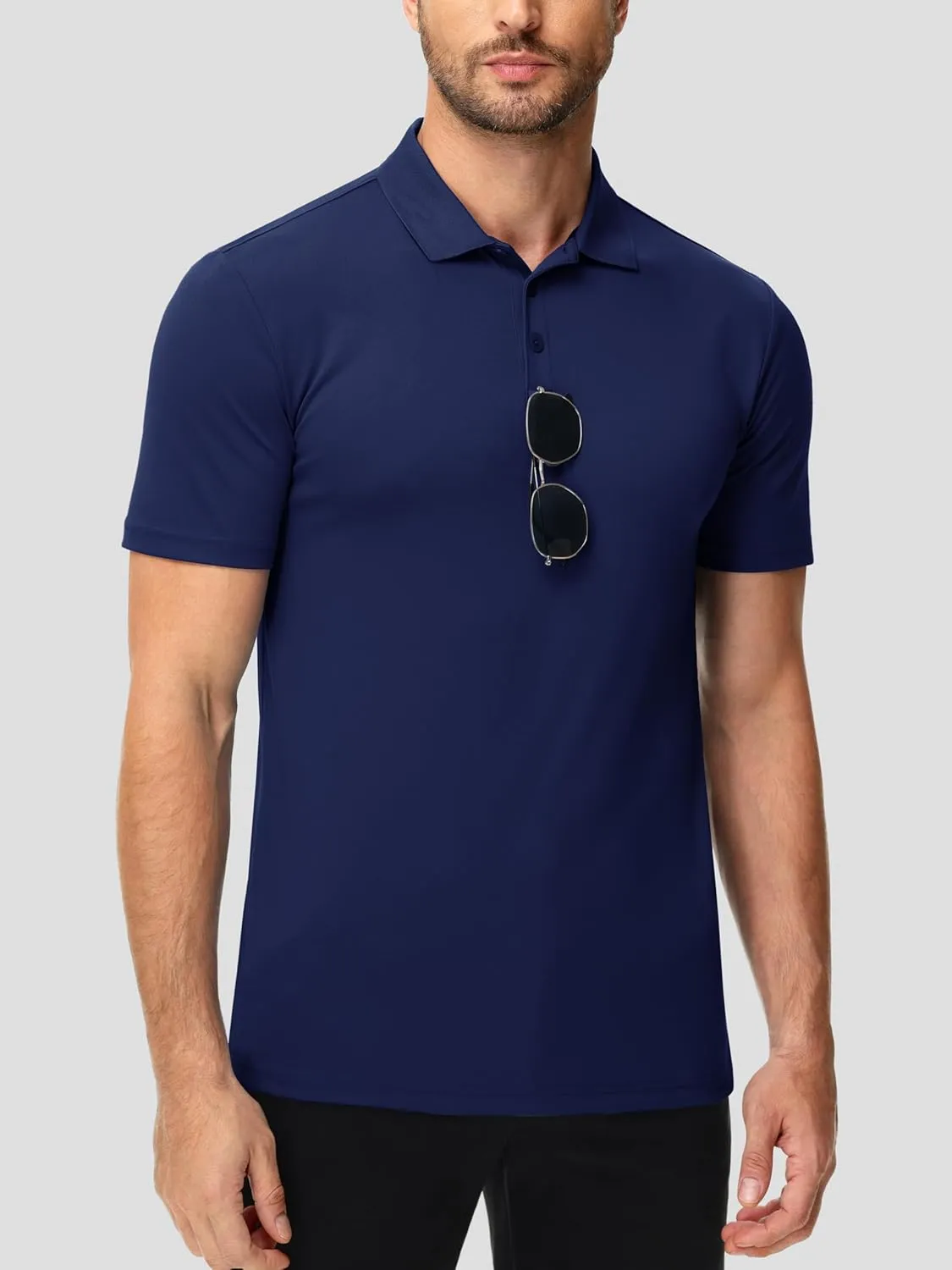3 Pack Polo Shirts for Men Golf Performance Moisture Wicking Breathable Athletic Polyester Work Sport Polos