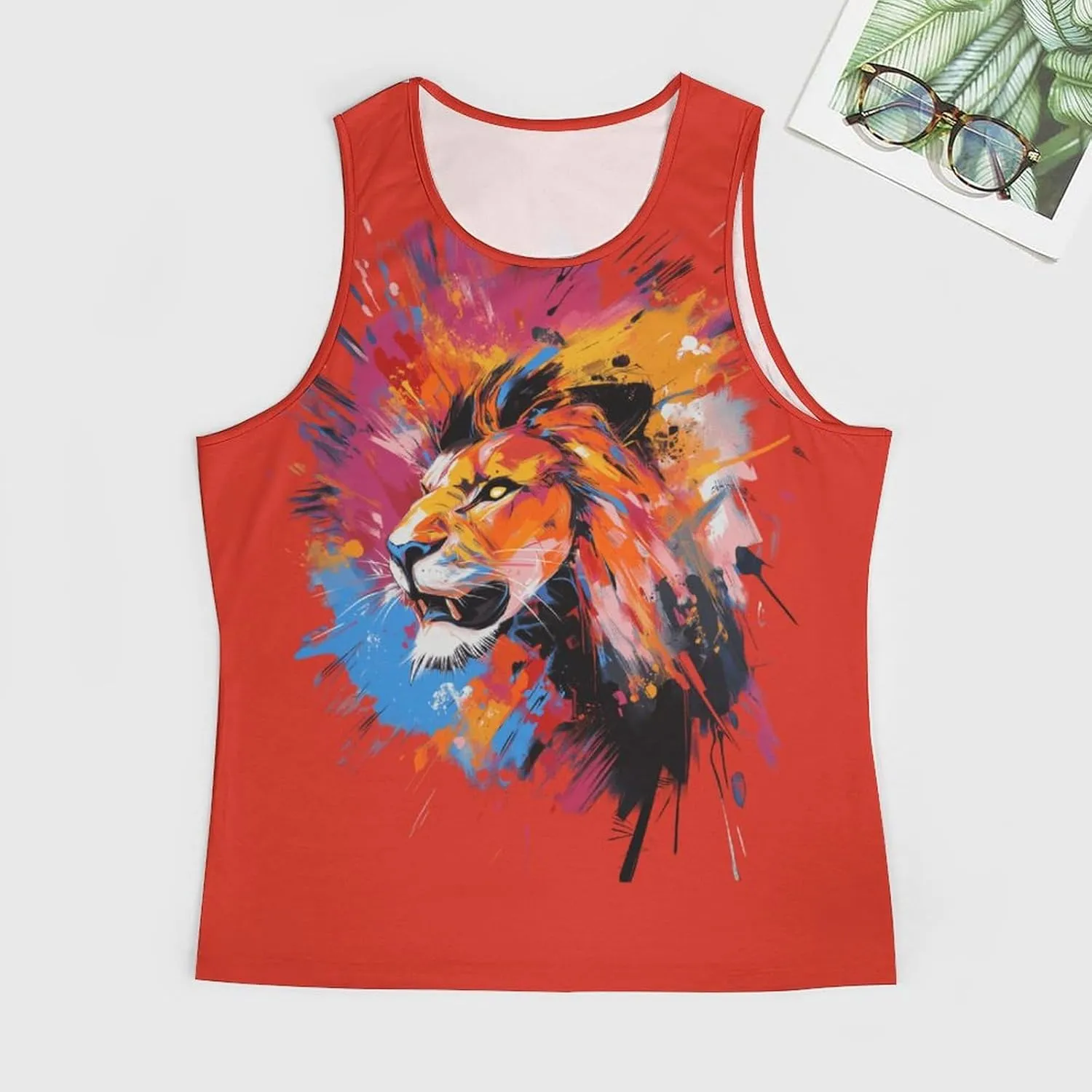 Animal Print Tank Tops for Men 2025 Summer Cotton Sport Tank Sleeveless Workout T-Shirts Athletic Undershirts