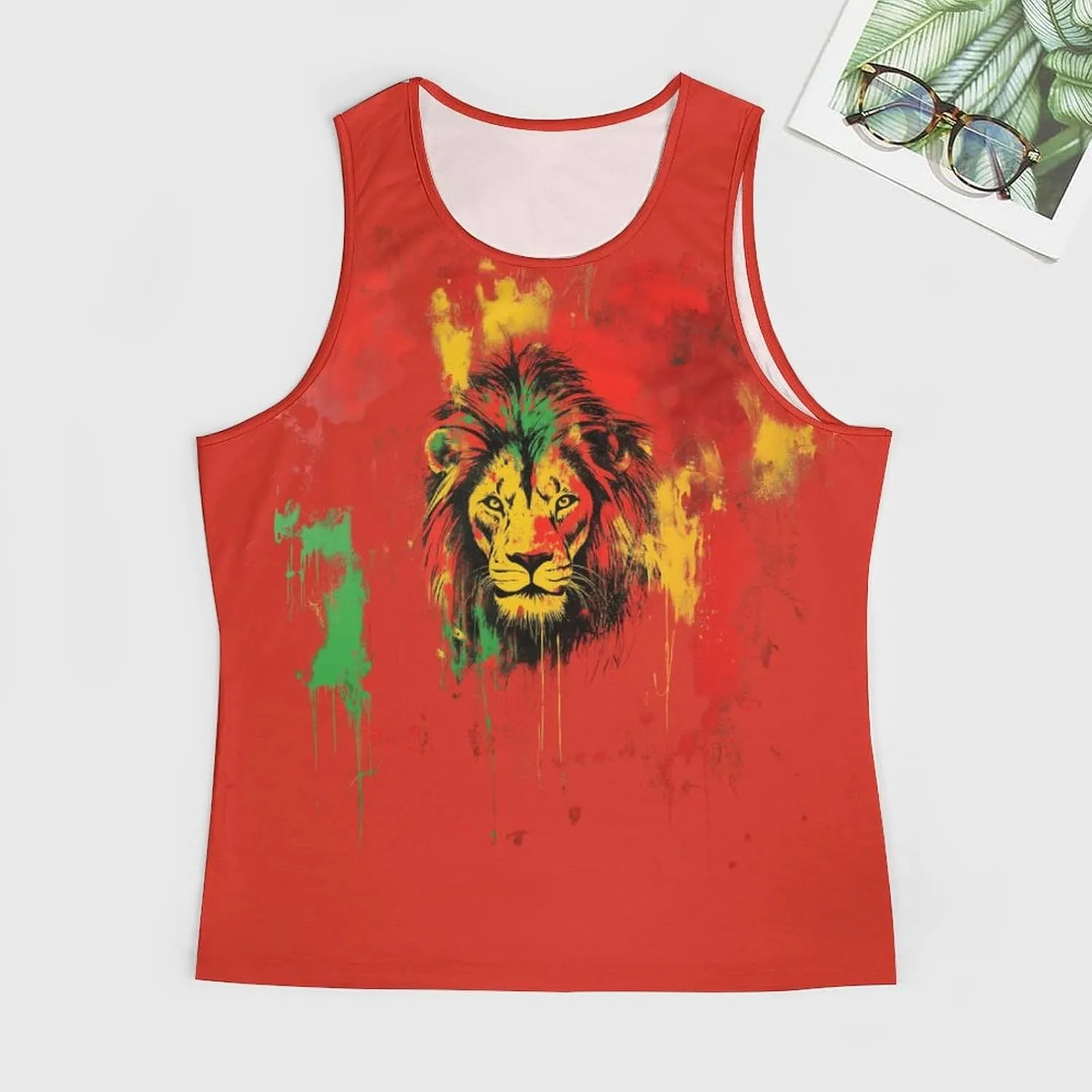 Animal Print Tank Tops for Men 2025 Summer Cotton Sport Tank Sleeveless Workout T-Shirts Athletic Undershirts