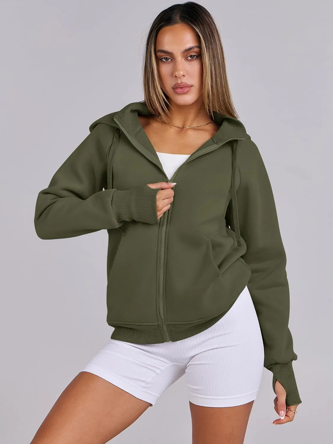 ANRABESS Womens Zip Up Hoodies Fleece Jackets Long Sleeve Sweatshirts Pockets Casual Fall Fashion Preppy Outfits Y2k Clothes