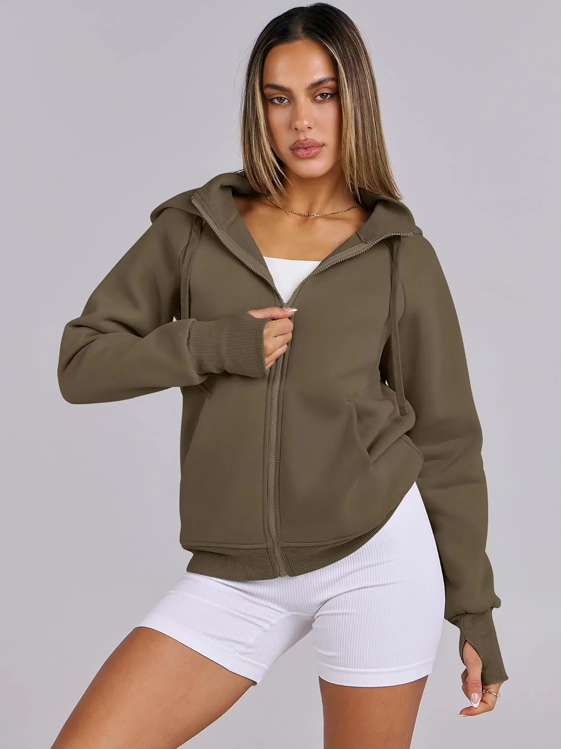 ANRABESS Womens Zip Up Hoodies Fleece Jackets Long Sleeve Sweatshirts Pockets Casual Fall Fashion Preppy Outfits Y2k Clothes