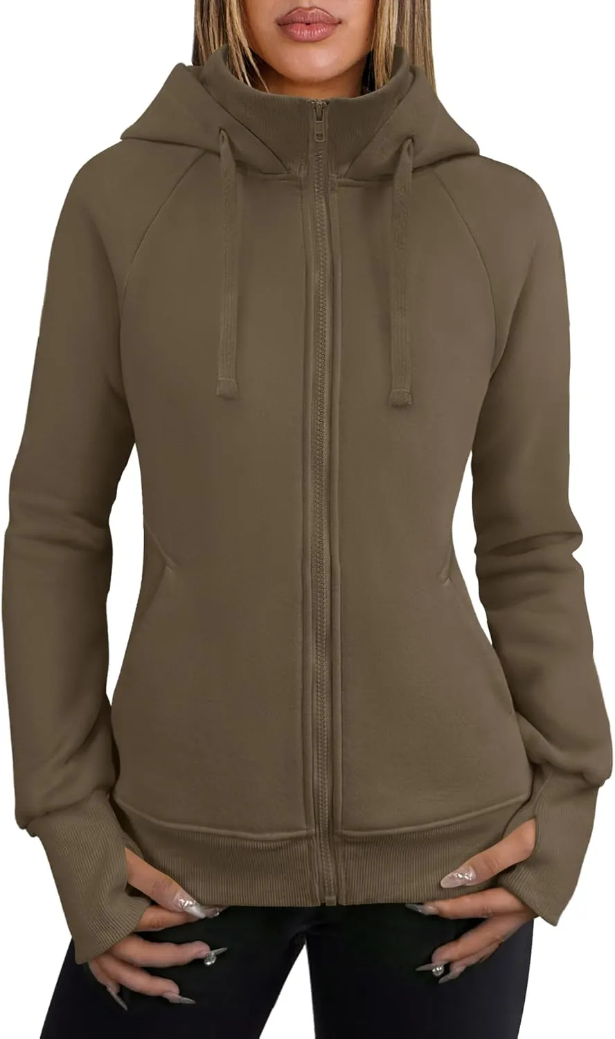 ANRABESS Womens Zip Up Hoodies Fleece Jackets Long Sleeve Sweatshirts Pockets Casual Fall Fashion Preppy Outfits Y2k Clothes