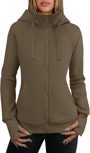 ANRABESS Womens Zip Up Hoodies Fleece Jackets Long Sleeve Sweatshirts Pockets Casual Fall Fashion Preppy Outfits Y2k Clothes