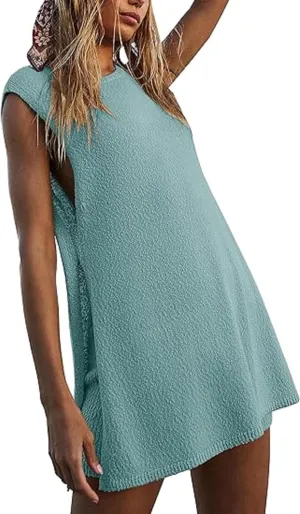 Aonoapll Women Summer Sweater Shorts Set Knit Sleeveless Slit Tank Top Shorts Matching Set 2 Piece Pj Sets Loungewear