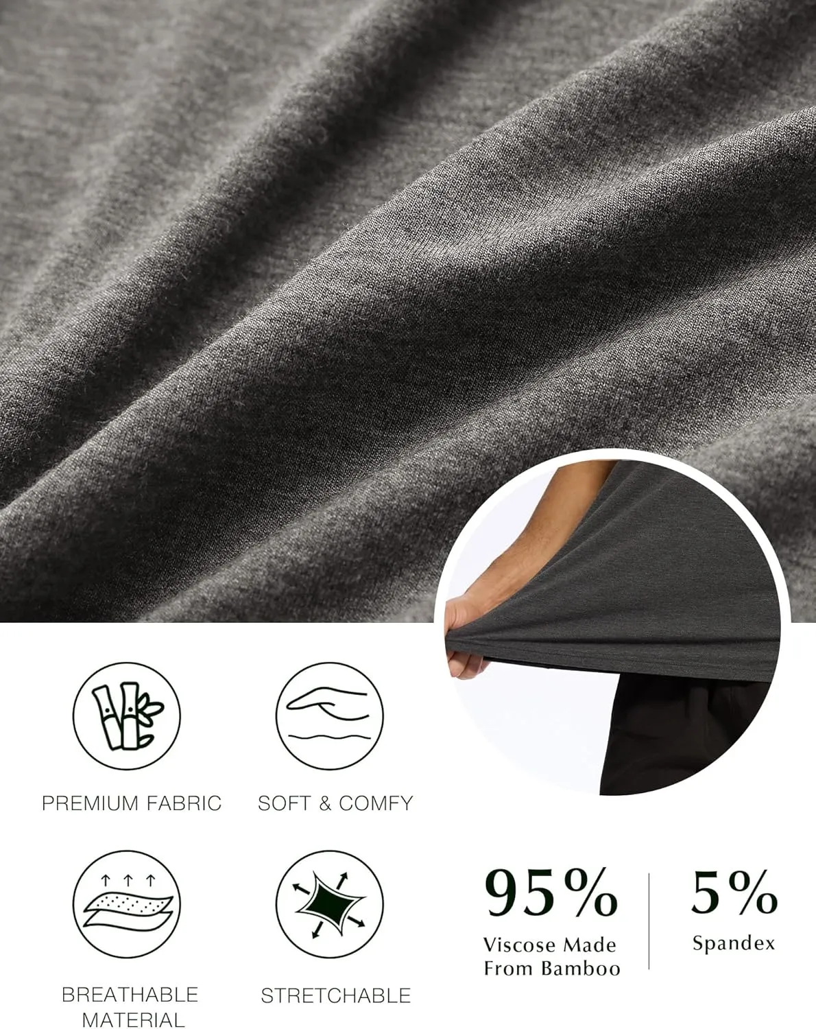 Bamboo-derived Viscose Men's Pajama Tops Summer Short Sleeve Basic Sleep Shirt