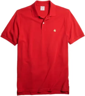 Brooks Brothers Mens Original Fit Mesh Cotton Performance Polo Shirt Bright White