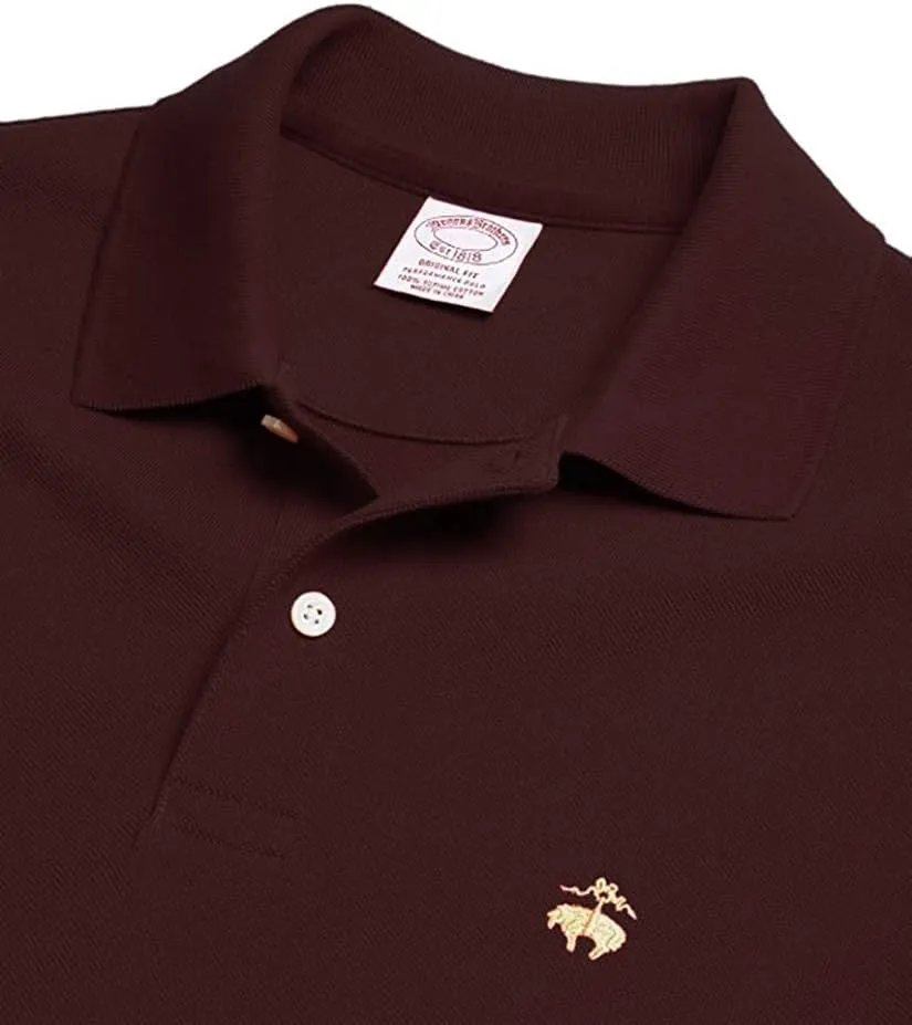 Brooks Brothers Mens Original Fit Mesh Cotton Performance Polo Shirt Bright White