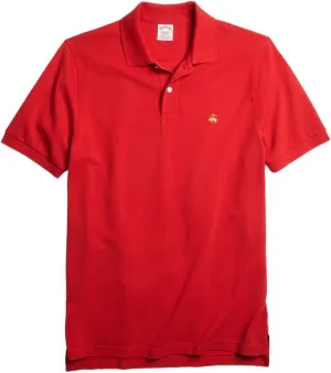 Brooks Brothers Mens Original Fit Mesh Cotton Performance Polo Shirt Bright White