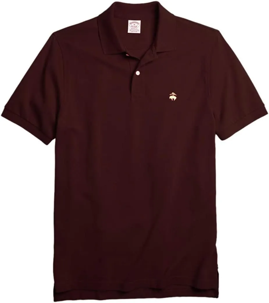 Brooks Brothers Mens Original Fit Mesh Cotton Performance Polo Shirt Bright White