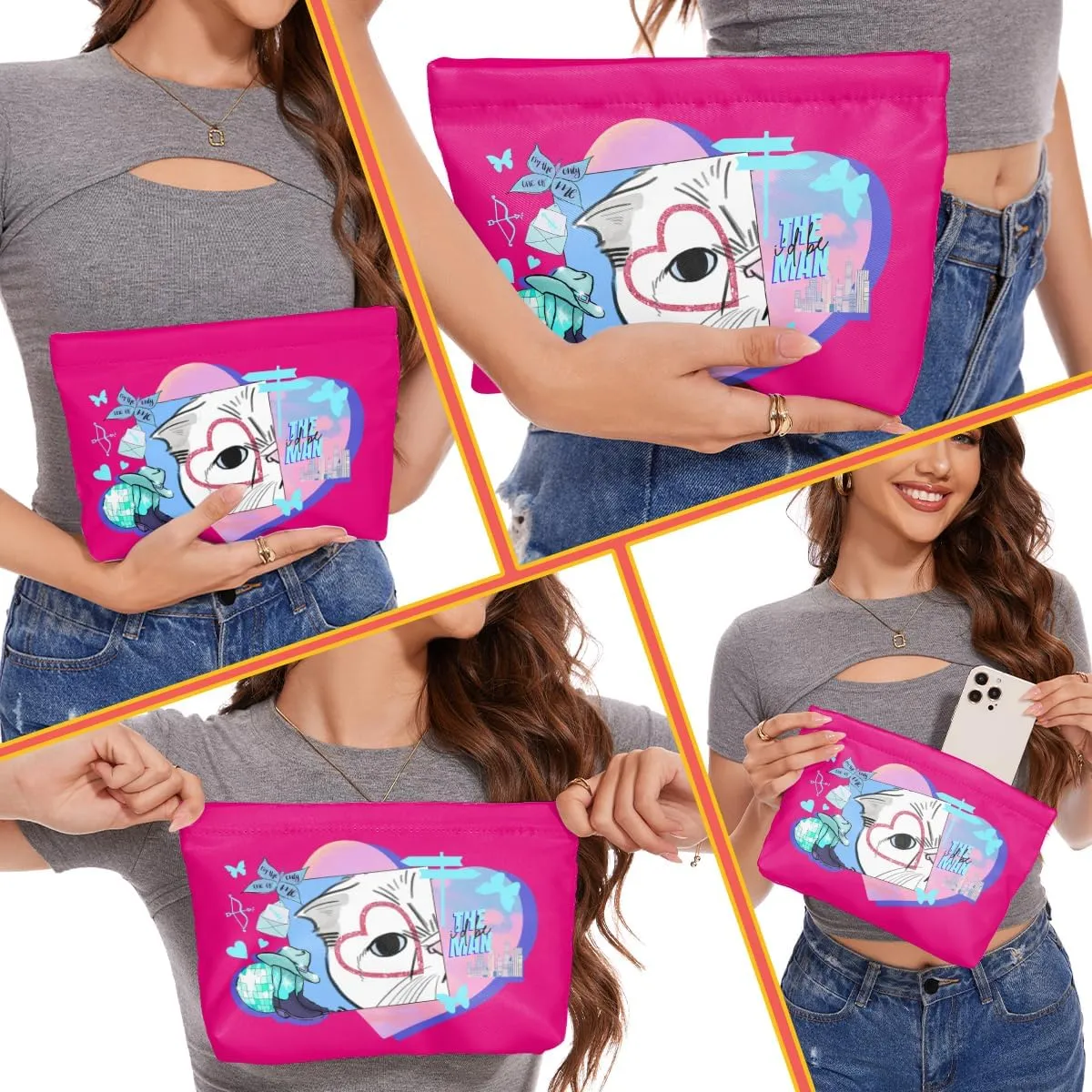Cat Gifts for Cat Lovers Cute Cat Makeup Bag Inspired Music Lover Gifts Fan Singer Merch Friendship Gifts for Women Grandma Cat Mom Cat Lady Soul Sister Birthday Mothers Day Christmas Cosmetic Bag
