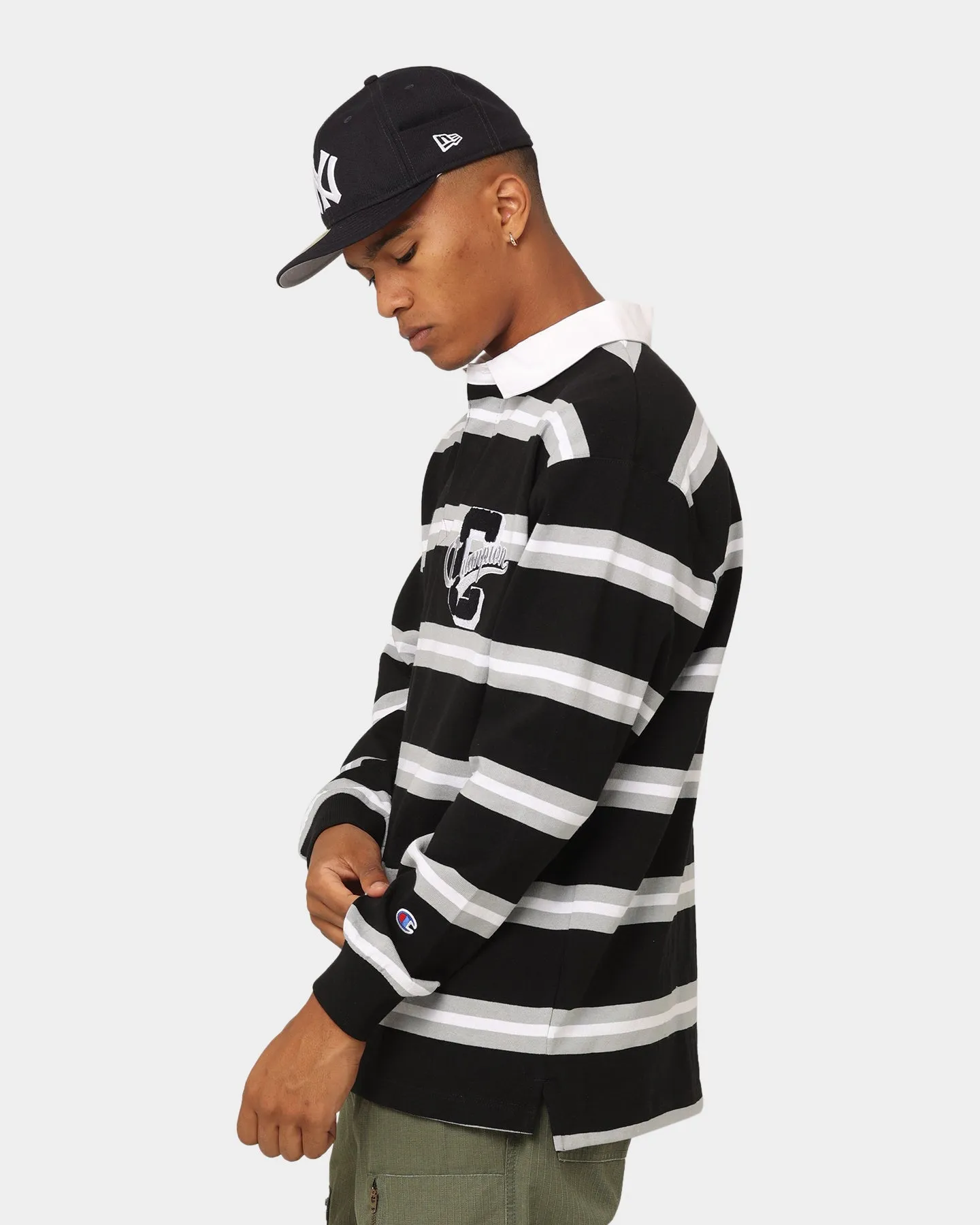 Champion Heritage Collegiate Rugby Polo Shirt Black/White
