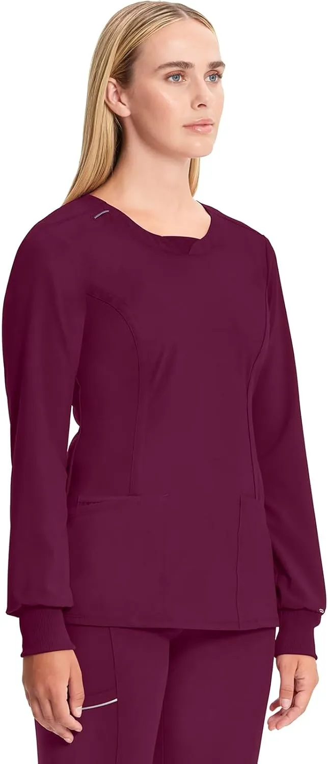 Cherokee Long Sleeve Scrubs for Women, 4-Way Stretch Performance Fabric CK781A