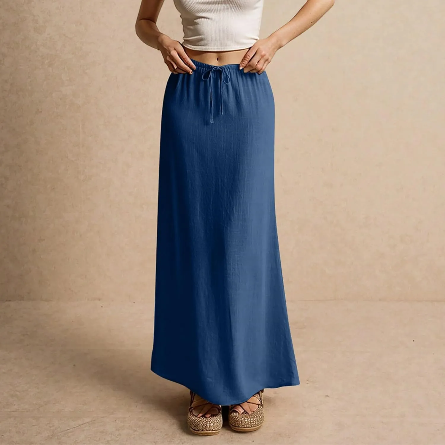 COTECRAM 2025 Women Long Skirt Summer Flowy Casual Lightweight Elegant Cocktail Party Wedding Flared A-Line Maxi Skirts