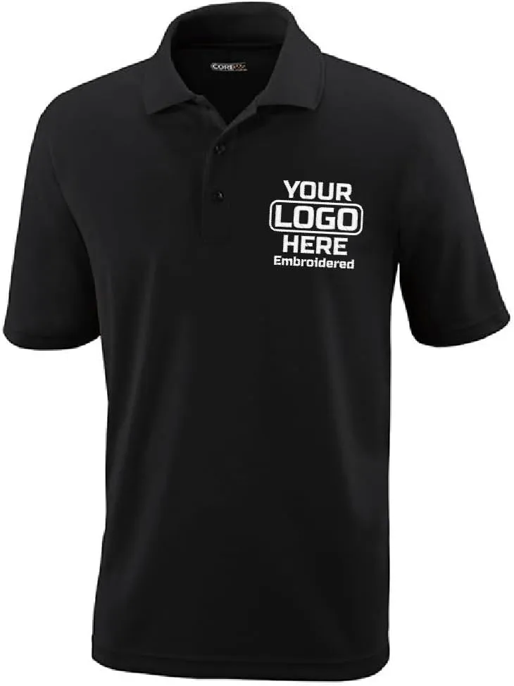 Custom Embroidered Polo Shirts for Men Women Unisex | Add Your Text Logo Design Personalized Bulk Dri-Fit Black