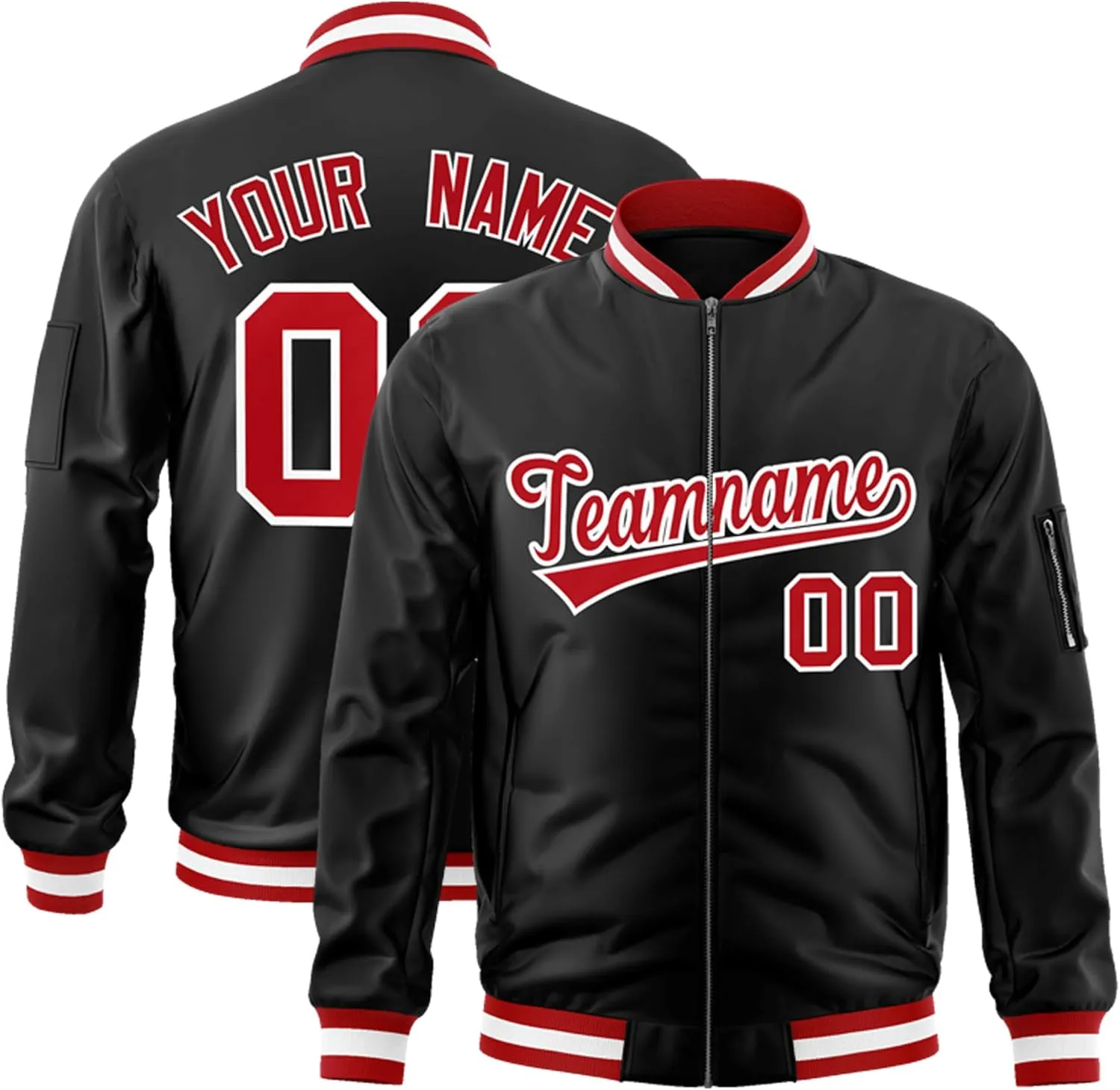 Custom Men's Fashion Varsity Jacket Casual Sportswear Zipper Letterman Jackets Stitched Letters Logo