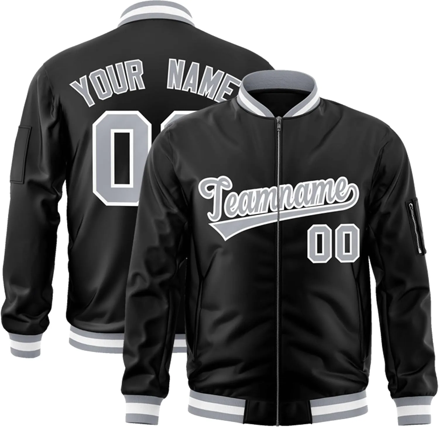 Custom Men's Fashion Varsity Jacket Casual Sportswear Zipper Letterman Jackets Stitched Letters Logo