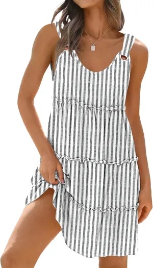 Disamer Summer Dresses for Women 2025 Sundresses Vacation Sleeveless Beach Swimsuit Cover Ups Spring Outfits Casual Sun Dress