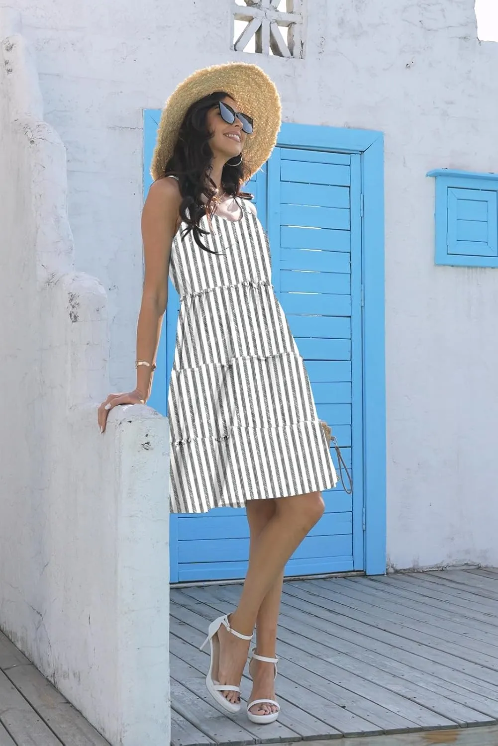 Disamer Summer Dresses for Women 2025 Sundresses Vacation Sleeveless Beach Swimsuit Cover Ups Spring Outfits Casual Sun Dress