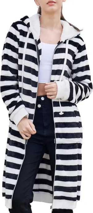 DUOYANGJIASHA Womens Hoodies Fashion Sweatshirts: Full Zip Up Winter Fleece Pullover Hoodies Fall Long Jackets with Pockets
