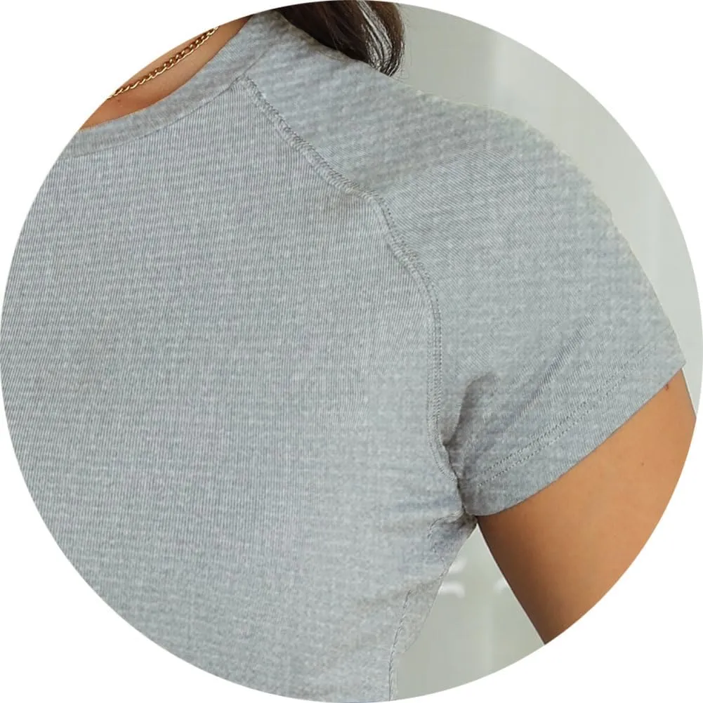 Dwnval Womens Basic Summer Short Sleeve Crewneck T Shirt Raglan Ribbed Knitted Slim Fit Casual Going Out Tops