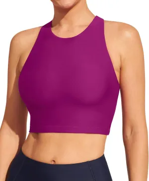 Ewedoos Bikini Tops for Women Quick Dry UPF 50  Bathing Suit Tops for Women Adjustable Strap Padded Sports Bra Swim Top Only