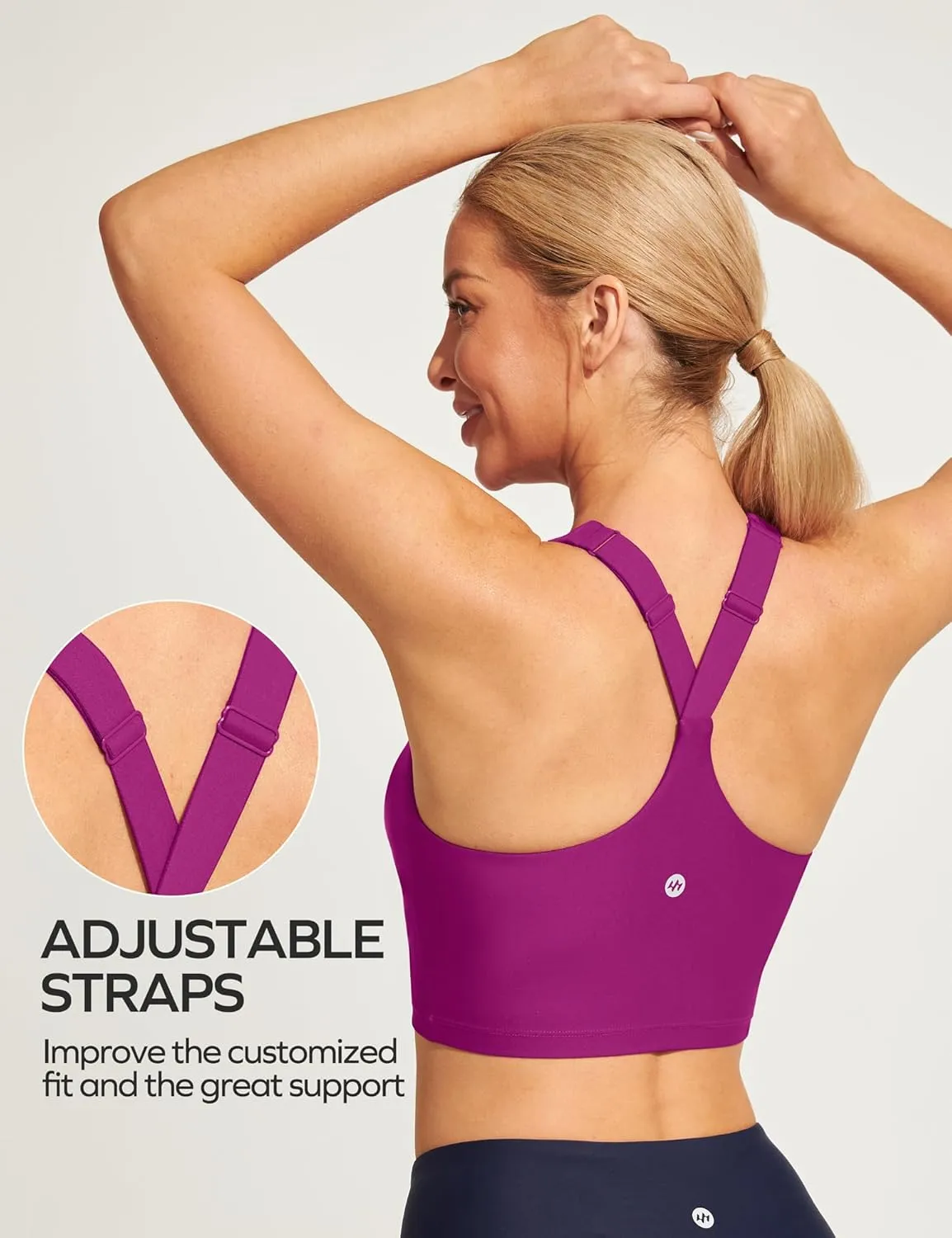 Ewedoos Bikini Tops for Women Quick Dry UPF 50  Bathing Suit Tops for Women Adjustable Strap Padded Sports Bra Swim Top Only