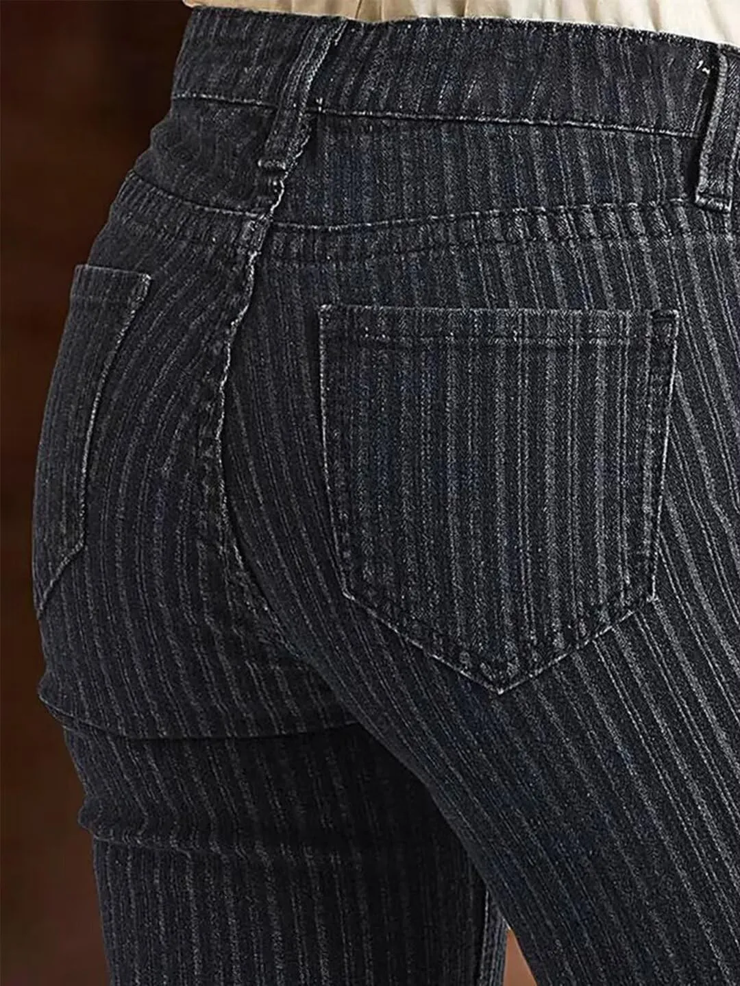 Flamingals High Waisted Bootcut Jeans Striped Vintage Casual Flare Leg Jeans