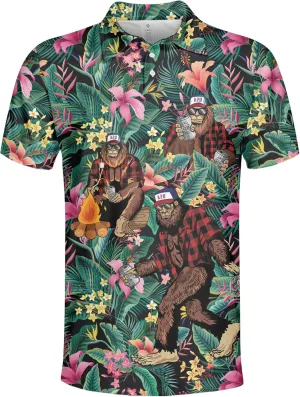 Funny Golf Shirt for Men Hawaiian Print Mens Polo Shirts Summer Polos Gifts