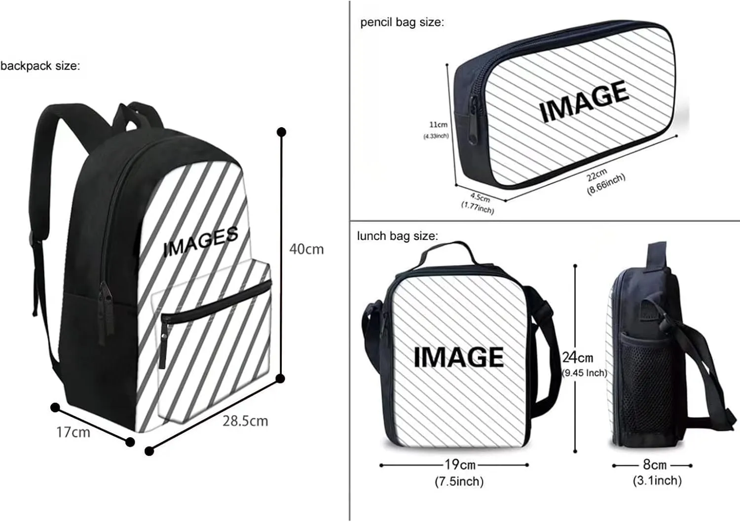 GIFTPUZZ Travel Backpacks with Lunch Bag   Pencil Case   Drawstring Bag   Keychain 5 in 1 School Bag Set Women Men Picnic Hiking Book Bag School Storages Universe Pattern