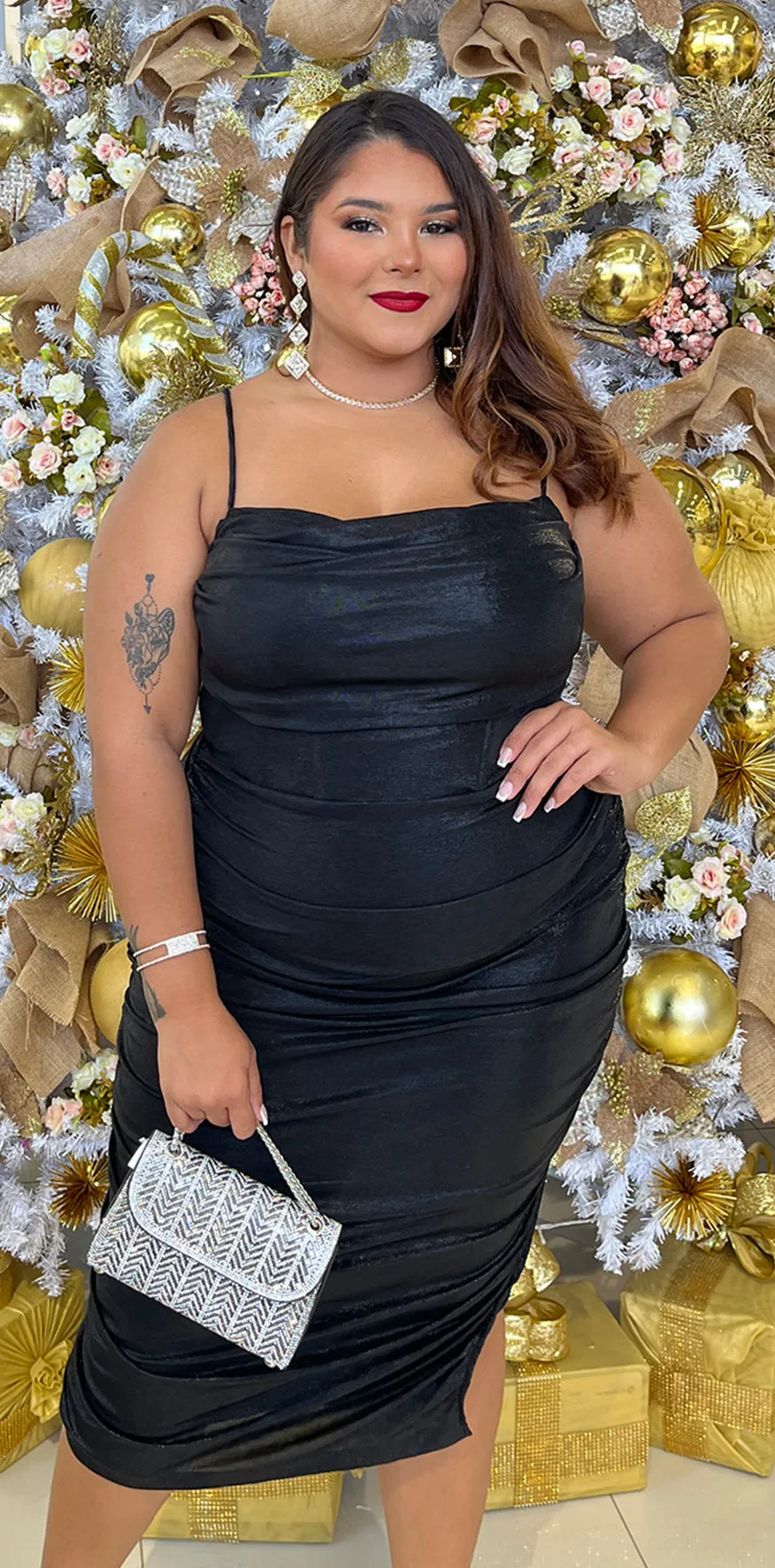 Glossy Black Dress
