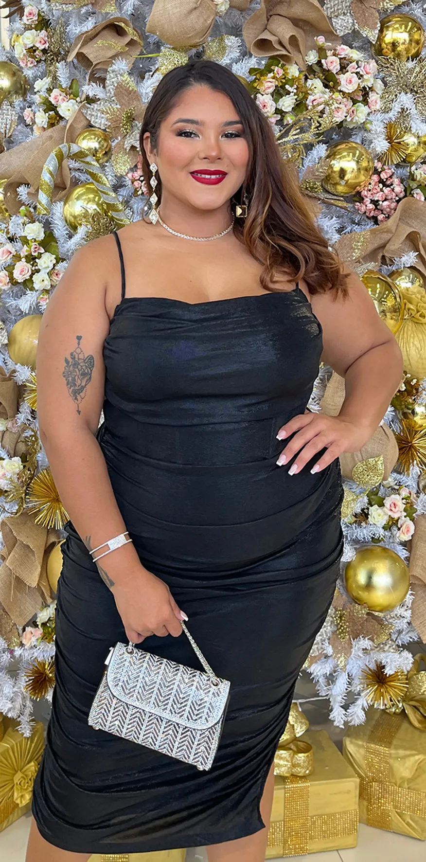 Glossy Black Dress