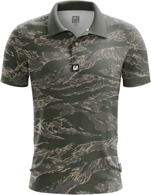 Greater Half Camo Golf Polos | Camouflage Polo | Moisture Wicking | Super Streach