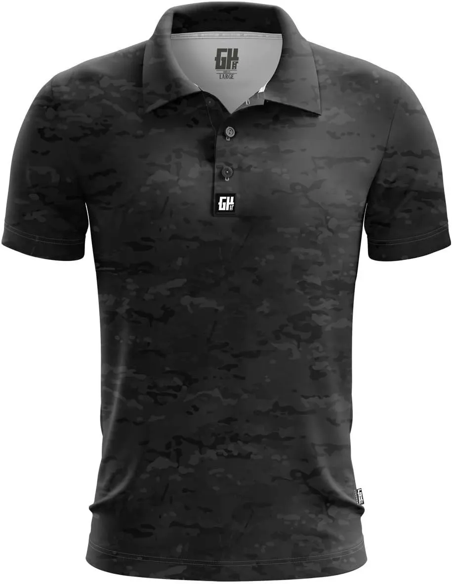 Greater Half Camo Golf Polos | Camouflage Polo | Moisture Wicking | Super Streach