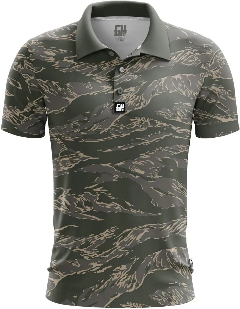 Greater Half Camo Golf Polos | Camouflage Polo | Moisture Wicking | Super Streach