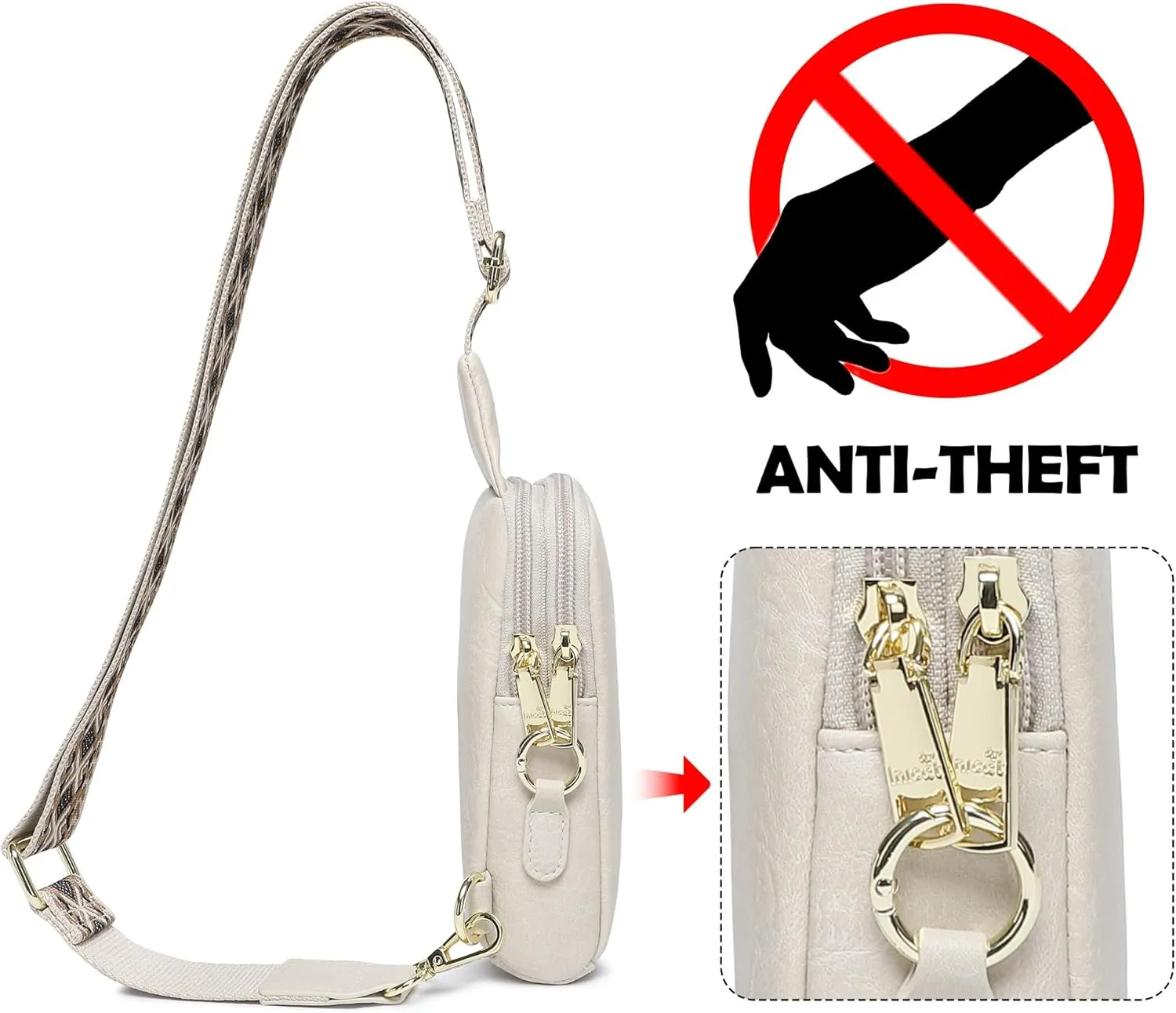 Haytijoe Small Crossbody Sling Bag for Women Travel Purses Anti Theft Cross Body Bag for Woman Fanny Packs