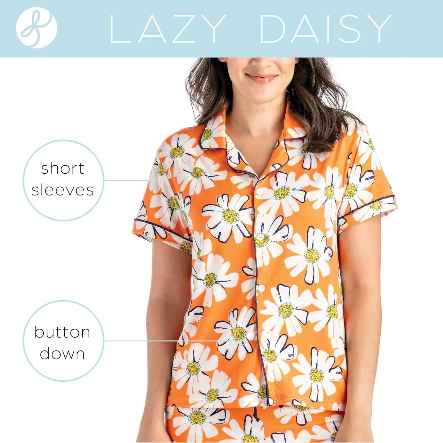 Hello Mello Lounge Short Sleeve Soft Pajama Top for Women