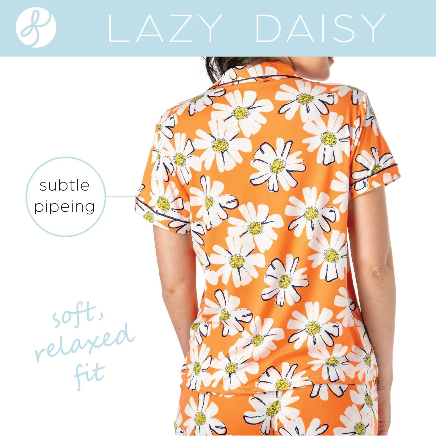 Hello Mello Lounge Short Sleeve Soft Pajama Top for Women