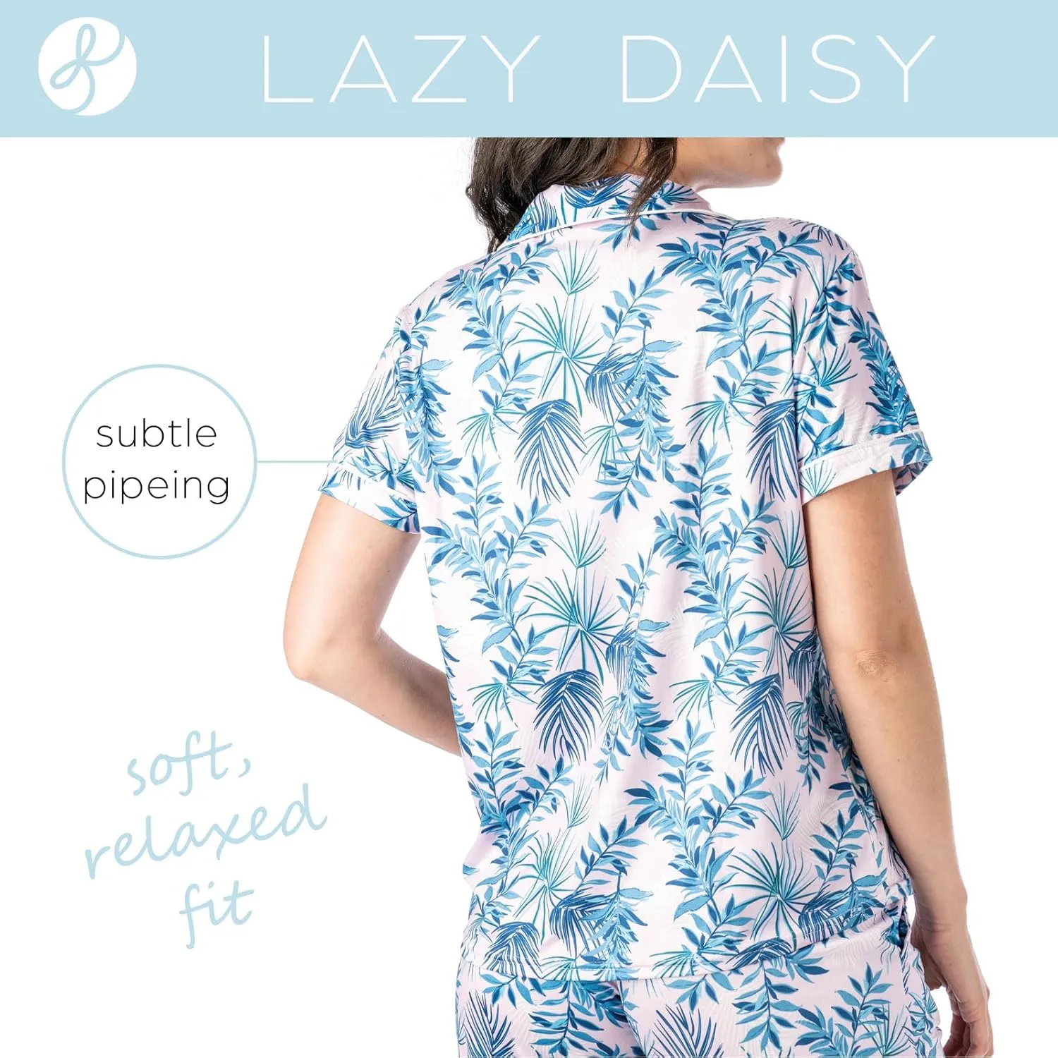 Hello Mello Lounge Short Sleeve Soft Pajama Top for Women