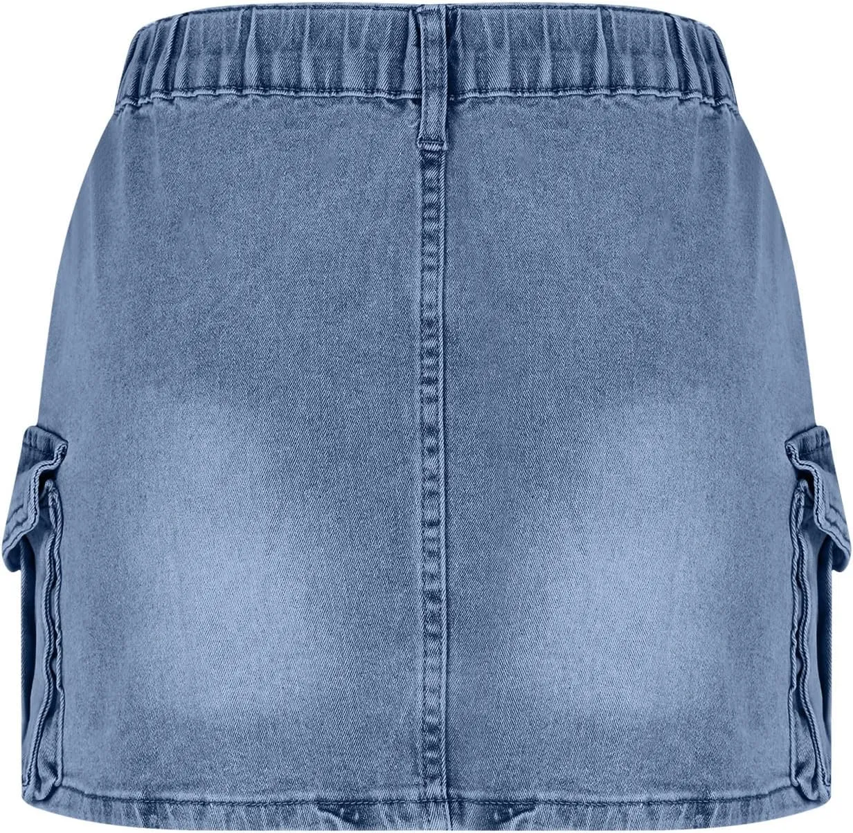 High Stretchy Cargo Skirt for Women, Low Waist High Waisted Y2k Mini Jean Skirt Cute Denim Skirt with Pockets