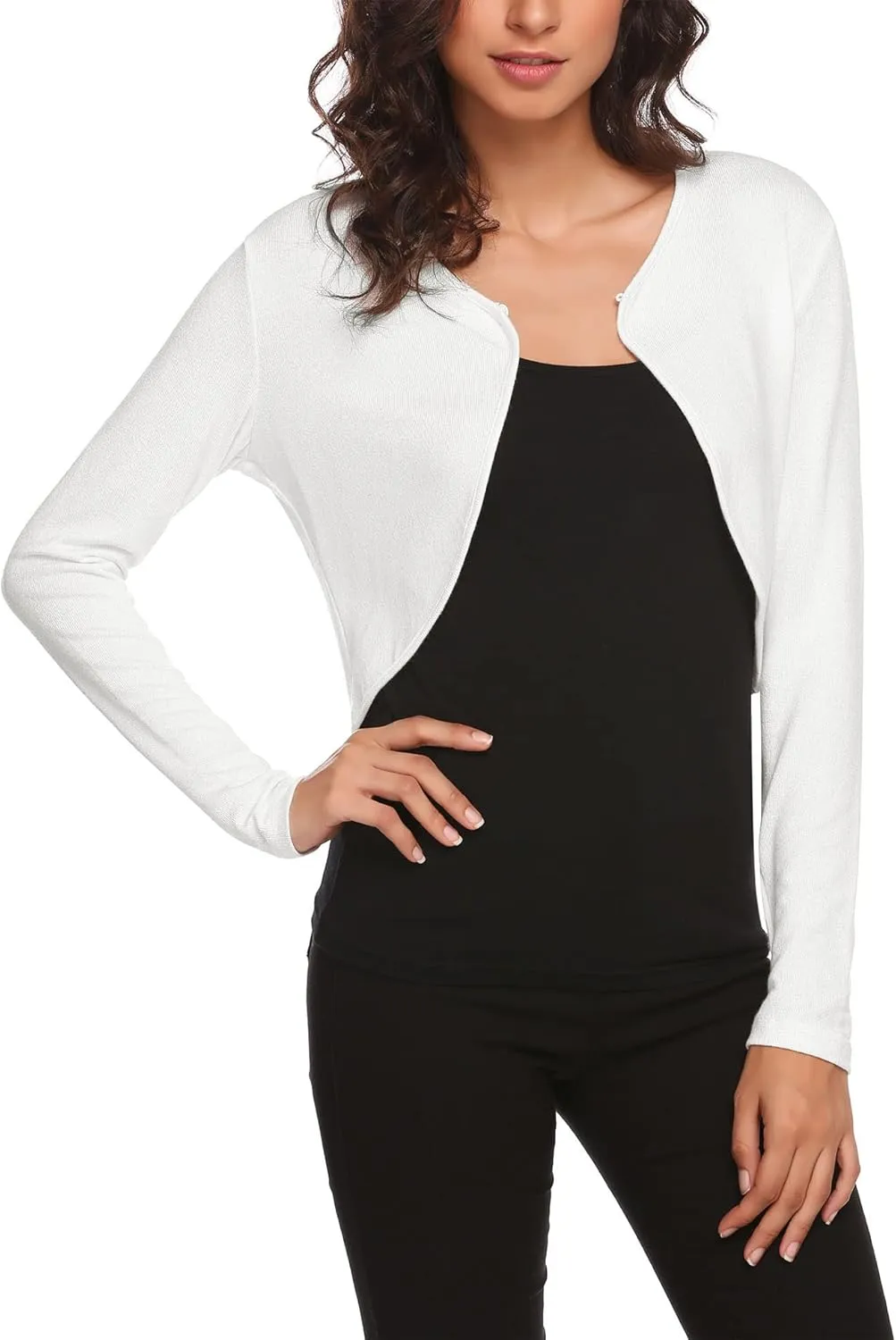 HOTOUCH Shrug Bolero Cardigan for Womens Long Sleeve Short Little Cropped Sweater Knit Jackets for Dress S-XXL