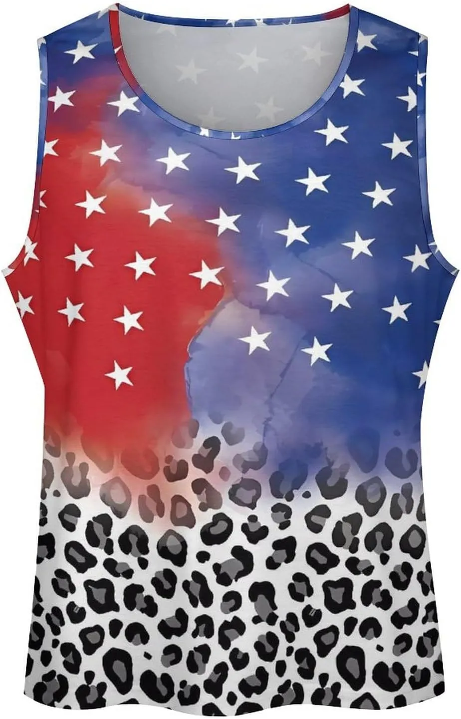 HOTYD American Flag Tank Tops Men Patriotic Tank Tops for Men 3D Print Summer Casual Quick Dry Sleeveless Muscle Shirts