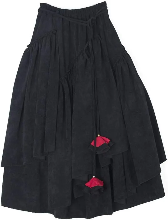 IDEALSANXUN Womens High Waist Aline Corduroy Flared Pleated Long Skirts