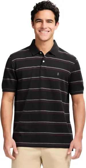 IZOD Men's Advantage Performance Short Sleeve Stripe Polo Shirt