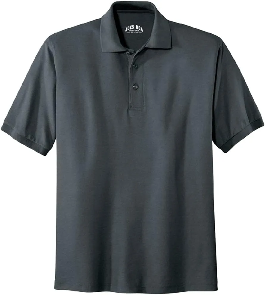 Joe's USA Mens Heavyweight Cotton Pique Polos in Regular, Big and Tall