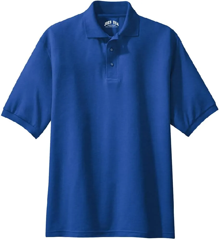 Joe's USA Mens Heavyweight Cotton Pique Polos in Regular, Big and Tall