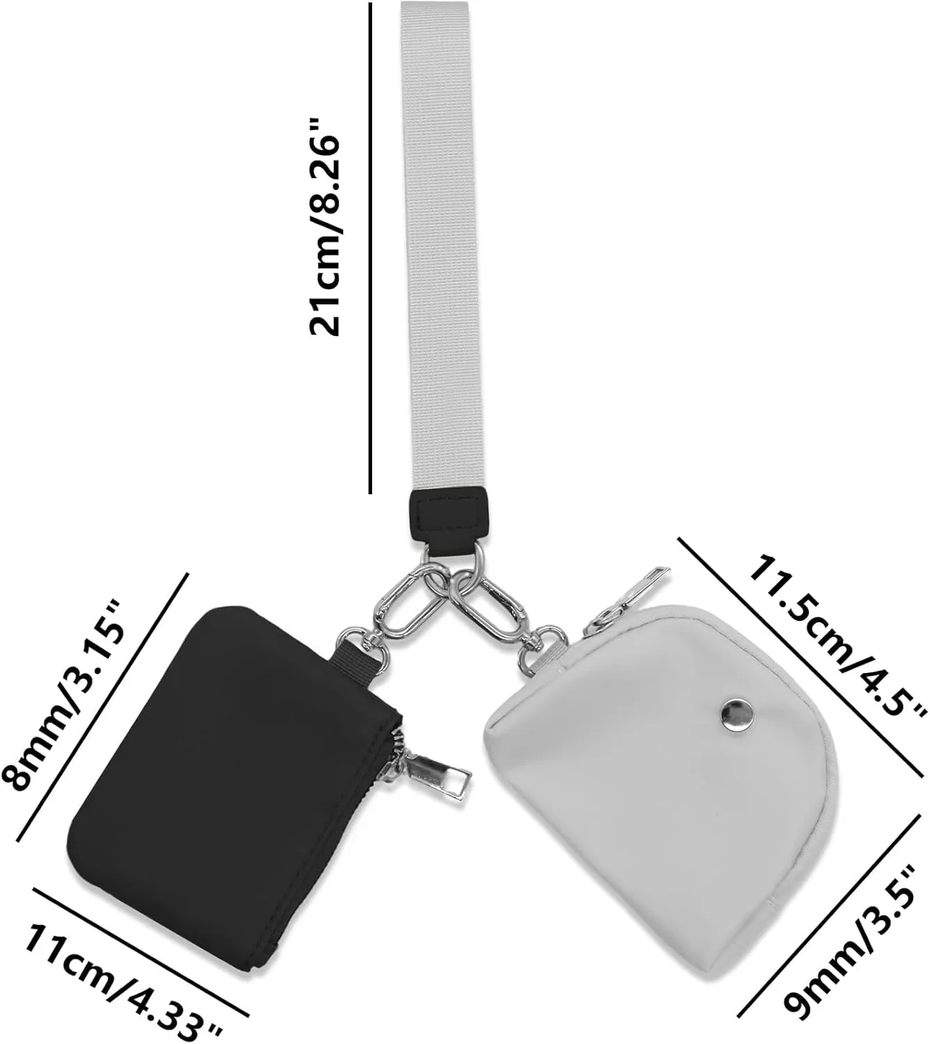 Keychain Wristlets Wallets,ULIFESTAR 1PCS Mini Zip Around Keychain Wristlets Wallets Small Portable Dual Pounch Wristlets Detachable Coin Purse Pocket Gifts for Women Travel Outdoors