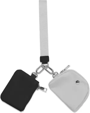 Keychain Wristlets Wallets,ULIFESTAR 1PCS Mini Zip Around Keychain Wristlets Wallets Small Portable Dual Pounch Wristlets Detachable Coin Purse Pocket Gifts for Women Travel Outdoors